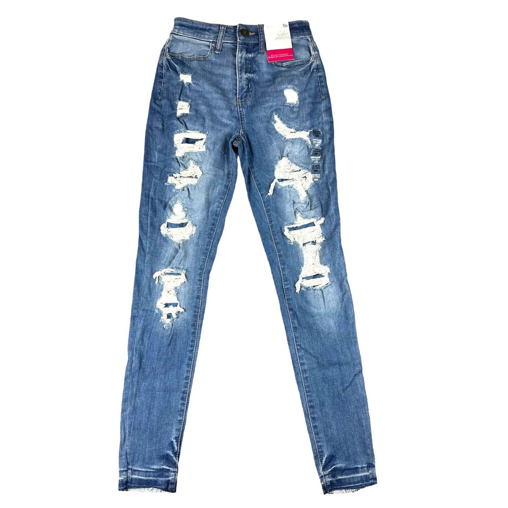 So Jegging Jeans Womens 3/26W Blue Super High Rise Curvy Denim Stretch Pants NWT